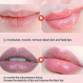 4 piezas de bálsamo labial de fresa y miel, mascarilla labial hidratante con propóleo para dormir con vitamina E, reducción eficaz