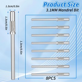 MBAIYO 8Pcs 3.1mm 3/32 Shank Mandrel Nail Drill Bits for Small Sanding Bands Acrylic Nails Manicure Pedicure Tool Nail Drill Bits for Acrylic Nails Gel Manicures and Pedicure