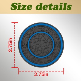 KAQISI 4 Pack Car Coasters for Cup Holder, 2.75 Inch No-Slip Anti Dust Insert Coaster, Universal Auto Waterproof Coasters Silicon Insulation Cup Mats for Woman Man, Suit for Vehicle Interior (Blue)