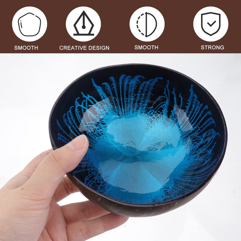 HEMOTON Coconut Bowls Decorative Bowl Natural Coconut Shell Bowl Decorative