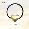 Herbeluemily Hair Rubber Hair Accessories, Antique Gold, Heart, Silver, 3D