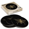 4 x Round Coasters - Golden Bumble Bee Sketch Cork