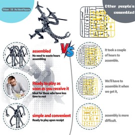 T13 Action Figure, Assembly Completed Dummy 13 Action Figures 7.2 Inch, 3D Printed Toys - The Premium Action Figures for Sci-Fi Enthusiasts,Four Claws Robot Blue (Glows in The Dark)