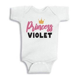 Princess Violet Baby Infant One Piece Bodysuit 6 Months White