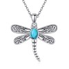ONEFINITY Dragonfly Necklace 925 Sterling Silver Moonstone Opal Turquoise Dragonflys