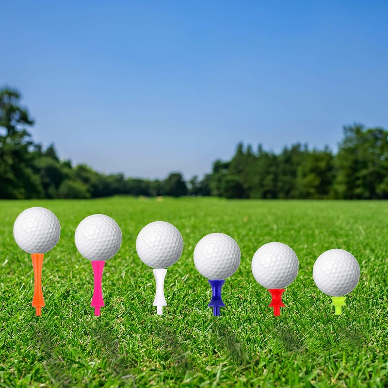 PUFEUOO 180 Pack Plastic Golf Tees, 6 Different Sizes Golf