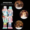 HOMSFOU Christmas Nutcracker Soldier Wooden Christmas Nutcracker Decorations 4pcs King