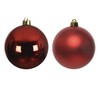 Decoris Box of 12 shatterproof baublesshiny/matt 6cm red, Acryl, Rot