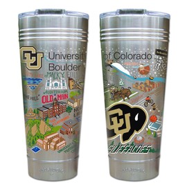 Catstudio Boulder, University of Colorado Collegiate Thermal Tumbler | Triple Wall Insulation With Non Slip Bottom | Great College Travel Cup for Water, Coffee, Tea, or Smoothies