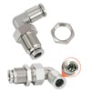 Jienk 2Pcs 304 Stainless Steel Bulkhead Elbow 1/4" x 1/4"