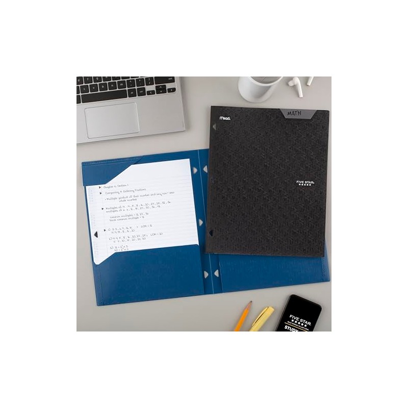 Five Star - Carpeta de 2 bolsillos, carpeta de plástico
