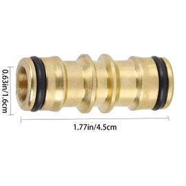 2 Garden Hose Connectors, 1/2 Inch Brass Hose Connector, Double Plug Quick Coupling Connections Two Way Coupling for Garden Home Tap (Black + Gold)