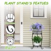 YENGOTH Potted Plant Stand 2 Tier Metal Flower Pot Stand