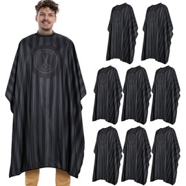 Professional Salon Cape Polyester Barber Cape Hair Cut Cape,54”x62” (Black, 8 Pack)