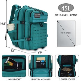 W WINTMING Military Tactical Backpack 45L/25L 3 Day Assault Pack Molle Daypack Hiking Backpack for Men and Women