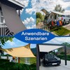 Awning with Mounting Ropes, Sun Protection, Waterproof, UV Protection, Wind