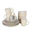 10 Strawberry Street Two Tone Coupe Dinnerware Set, 16 pc,