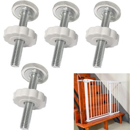 Zwenjuan Safety Door Screws, Pack of 4 Pressure Screws for Children's Gate, M10 Pet Baby Gate Screw Bolts, for Pet Stair Gate, Door Stair Safety Gate