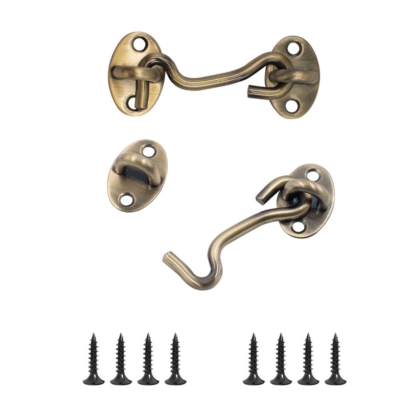 SnowTing 2 Sets 3 Inch Hook and Eye Latch, Solid