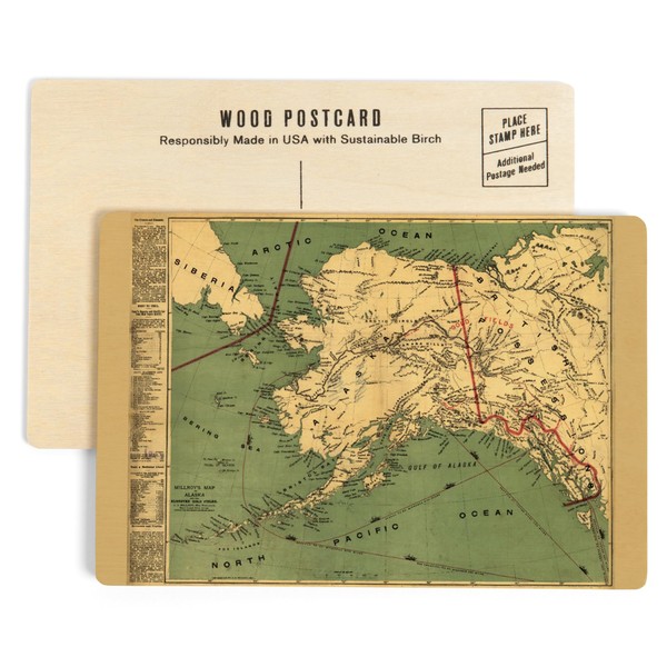 Alaska, (1897), Panoramic Map (4x6 Birch Wood Postcards, 2-Pack Stationary,