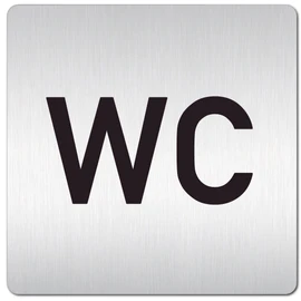 Türschilder24 XXL Door Sign (B) 125 x 125 mm Toilet 1.5 mm Aluminium Solid Material 100% Made in Germany (WC Text)