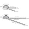 Smgda Protractor, 3.9 inches (10 cm) / 11.8 inches (10
