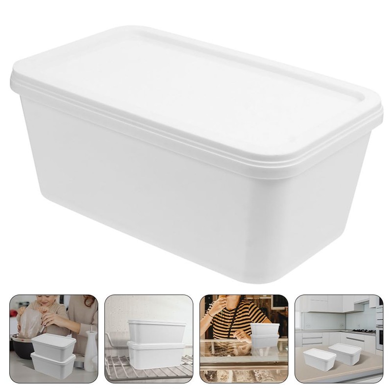 Kichvoe Ice Cream Container with Lid Rectangle Dessert Storage Tubs