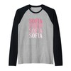 Retro Custom First Name Sofia Raglan Baseball Tee