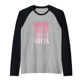 Retro Custom First Name Sofia Raglan Baseball Tee
