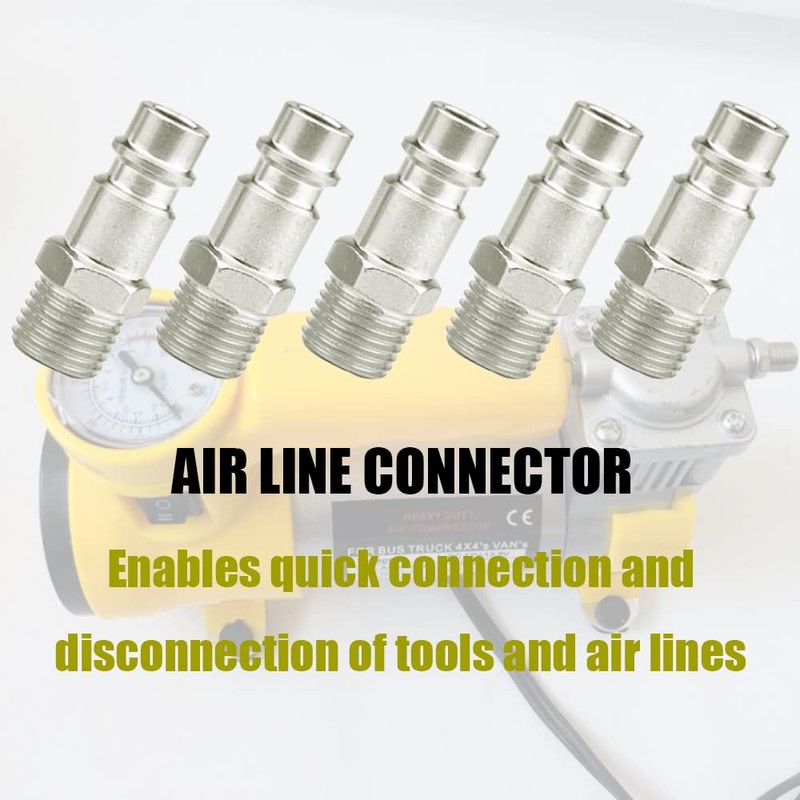 5 Pcs Male Thread Quick Release Connectors Air Line Coupler