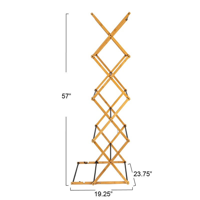 Household Essentials Bamboo Adjustable Folding Clothes Drying Rack, Upscale Laundry