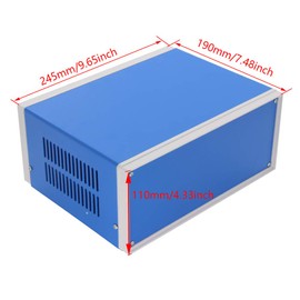 Fielect 9.84" x 7.48" x 4.33" Dustproof Electronic Junction Box Enclosure Project Box for Electronic Projects Metal Blue