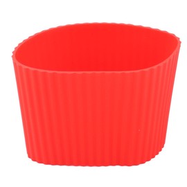 uxcell Silicone Nonslip Glass Bottle Mug Cup Sleeve Protector Cover Red