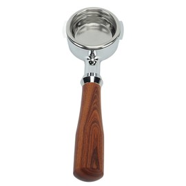 Coffee Portafilter, 58 Mm E61 Single Layer Filter Bottomless Handlheld Portafilter with Stainless Steel 58mm Filter Basket for Home Coffee Shop (E Redwood)