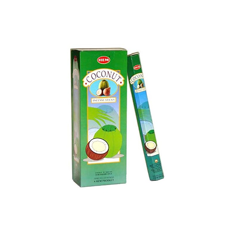 NEU: Saum Hexa-Räucherstäbchen Kokosnuss 20 Stöcke, 6 Packs = 120 Stäbchen