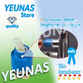 40mm Faucet Ceramic Disc heightened Cartridge Plastic Single Handle Water Mixer Bath Basin Shower Lever Control Valve, Ceramic Disc Cartridge Faucet Valve Replacement Accessories (1 Pack)