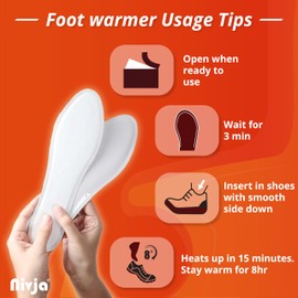 Top Heat Foot Warmers – 5 Pairs - 8 Hours Warm Foot - Air Activated - Instant Heat - 100% Natural Heat - Small (36-38)