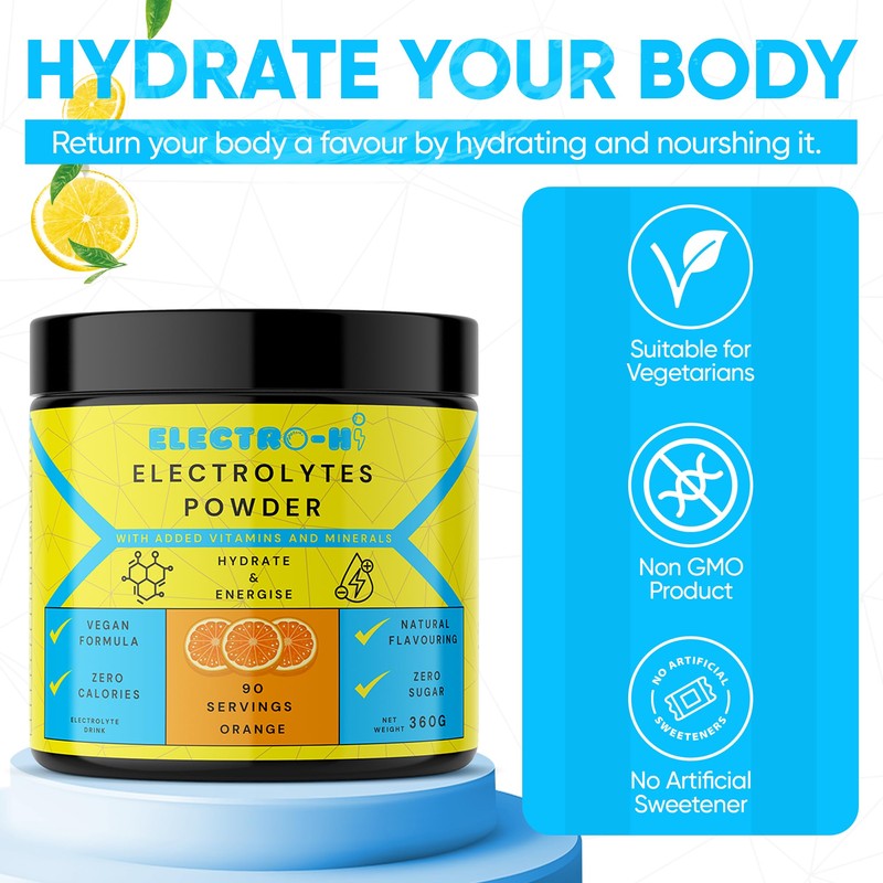 Electro-Hi Electrolyte Powders - Blueberry Flavour Ultimate Hydration with Keto-Friendly,