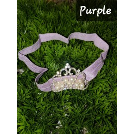Handmade 2 BABY TODDLER NEWBORN PRINCESS TIARA CROWN HAIR ELASTIC HEADBAND HAIR ACCESSOR
