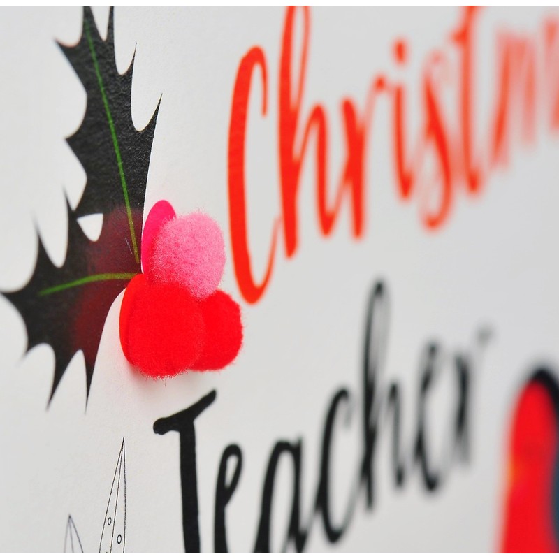 Pom Pom XP040 "Teacher, Robin Classroom" Christmas Card