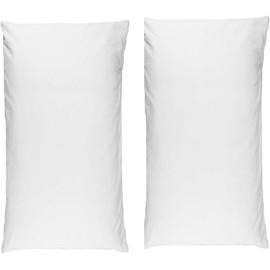 Luxurious Large Cotton Pillow Case Pair - 200 Thread Count, 50x90cm + 15cm