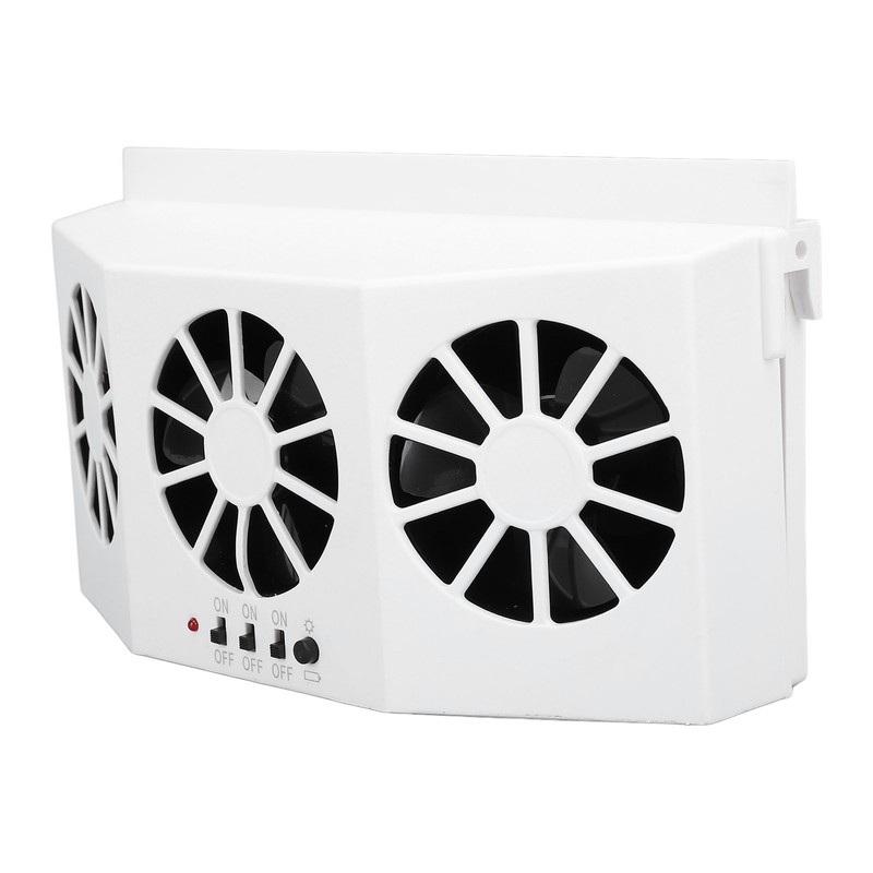 Car Exhaust Fan Solar Powered 3 Fans Ventilation Cooling Odor