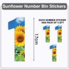 Pack of 3 Sunflower Wheelie Bin Stickers Numbers - 1