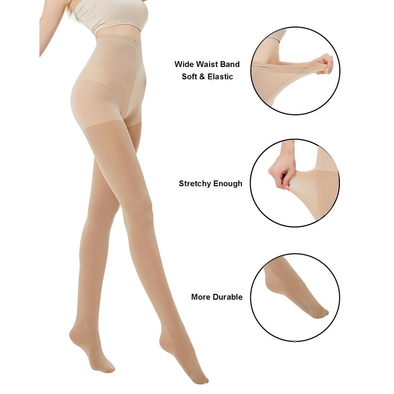 CozyWow Women's Semi Opaque Tights 80 Denier High Waist Control