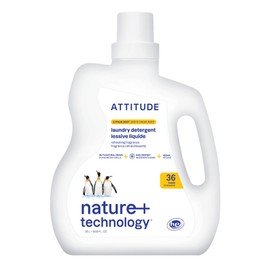 ATTITUDE Liquid Laundry Detergent, EWG Verified, HE Compatible, Plant-Based & Vegan, Natural Laundry Soap, Citrus Zest Scent, 60.8 Fl Oz