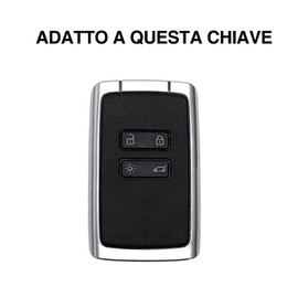 SILUOHAKE Schlüsselhülle für Renault-Schlüssel aus Carbonfaser für Renault Koleos Kadjar Megane Captur Espace 4 Taste Schlüsselhülle (Black)