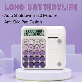 Exlliy Mechanical Switch Calculator,10 Digits,Large LCD Display,Purple Calculator Big Buttons,Cute Calculator,Calculators Desktop Calculator,Aesthetic CalculatorMechanical Switch (Gradient Purple, S)
