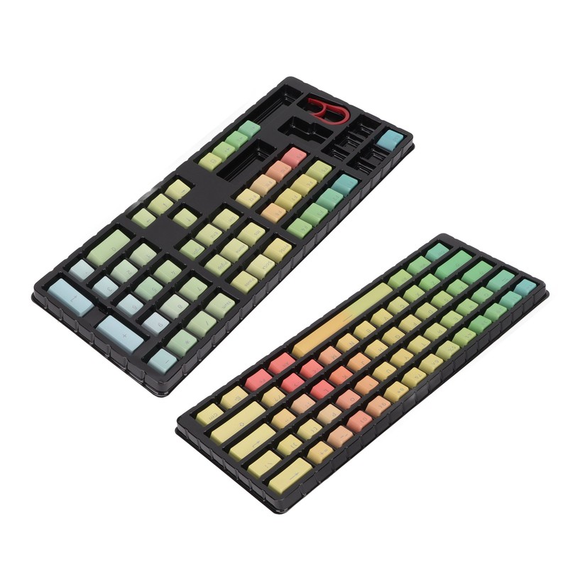 Keycaps PBT Translucent Sublimation Rainbow Gradient Mechanical 108 Keycaps for