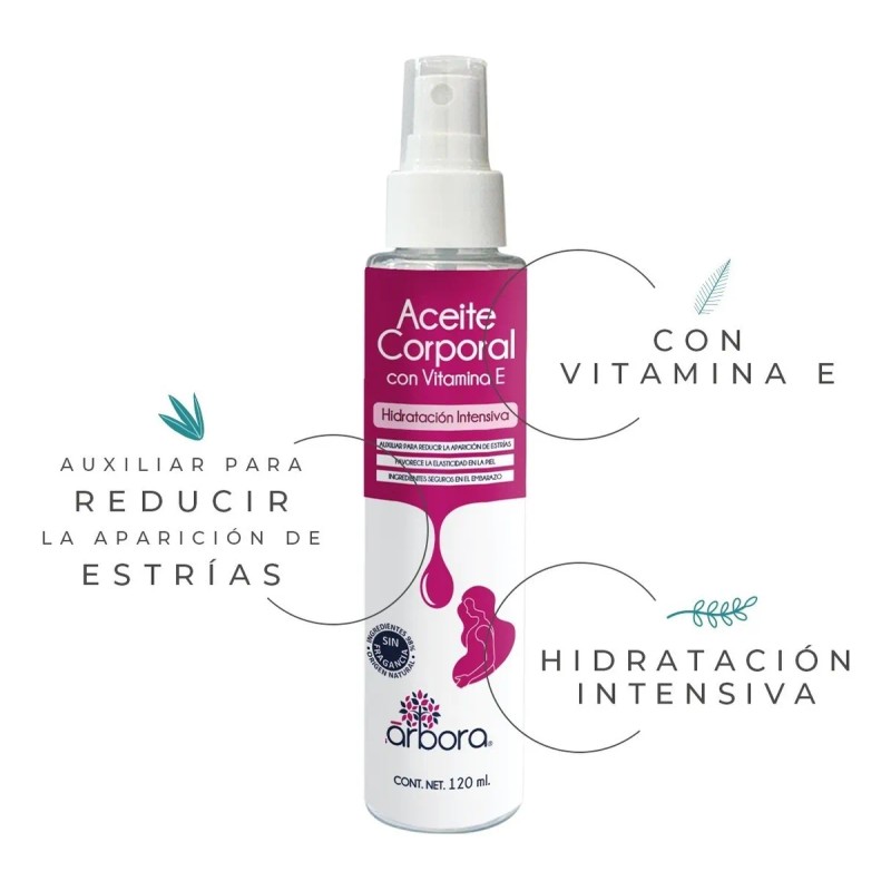 Aceite Corporal Anti-estrías Hidratante Vitamina E + Coco Coco