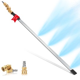 Foinwer 24''Portable Radiator Cleaning Wand,Pressure Washer & Pressure Air Pump Flush Car Radiator Power Washer Wand with 4 Nozzle TipsQuick Cleaning,Two 1/4''Quick Coupler